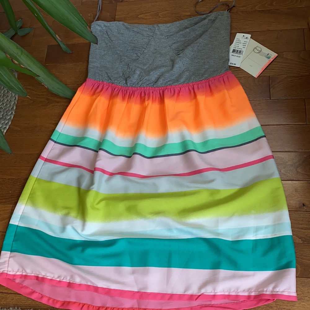Roxy Colorful Striped Beach Dress